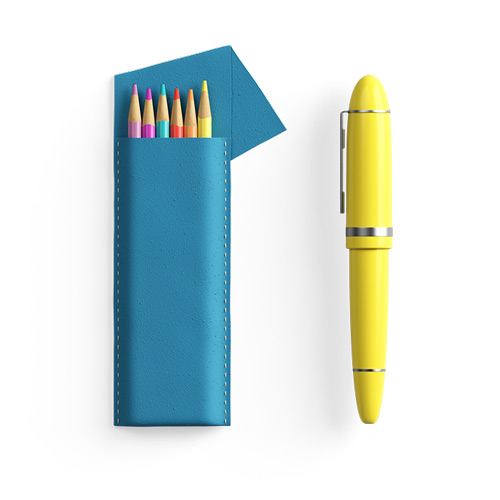 Set of office accessories ready to use
